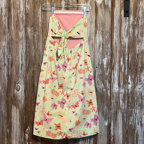 VINTAGE LILLY PULITZER STRAPLESS BUTTERFLY 🦋 PRINT DRESS, size 6 - Picture 3 of 5